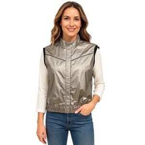 NWT Lotus Eaters Silver Metallic Vest Size S